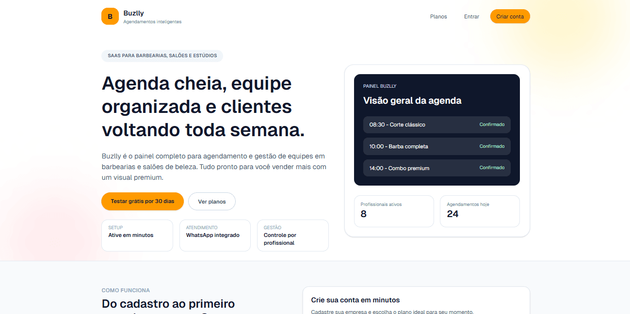 Buzllys – SaaS de Agendamento para Barbearias e Salões