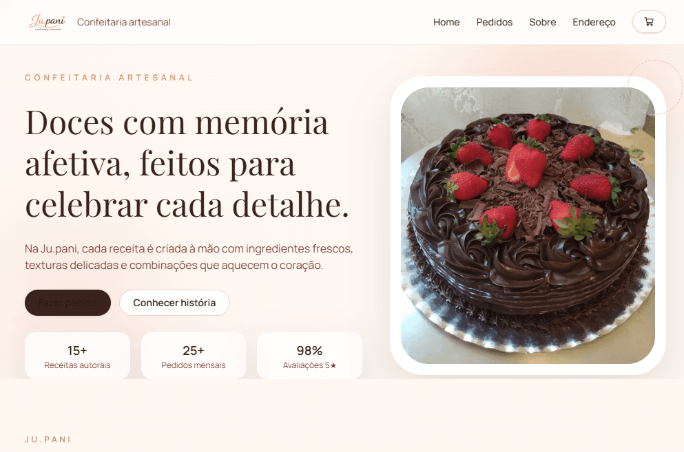 E-commerce para Confeitaria Ju.pani